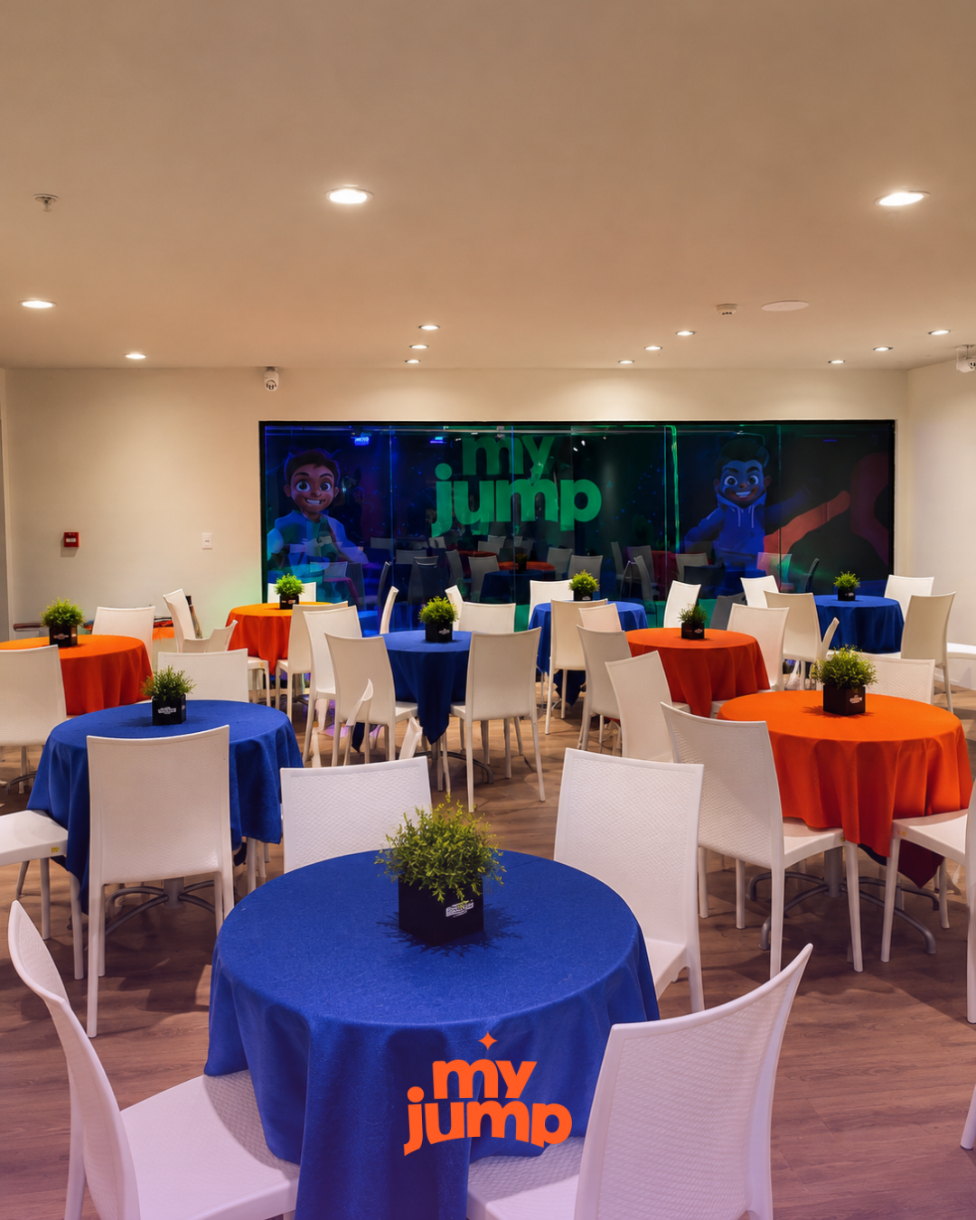 Ambiente do espaço de eventos do My Jump